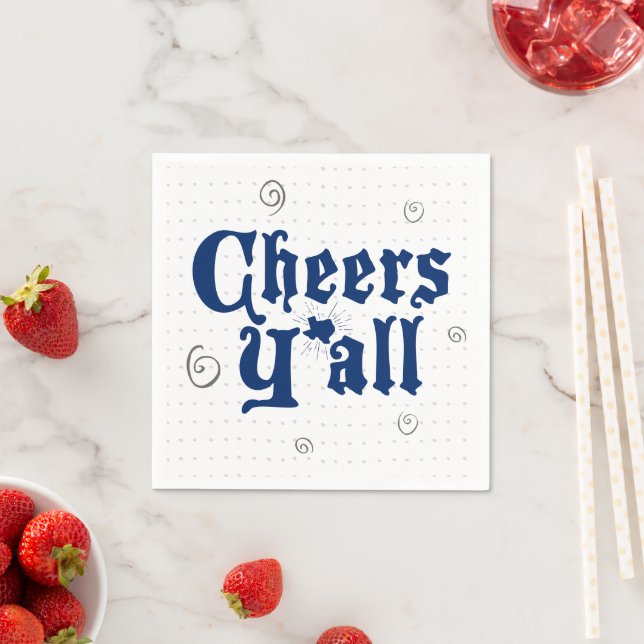 Serviette En Papier Drapeau d'Etat bleu Texas Cheers Y'all (En situation)