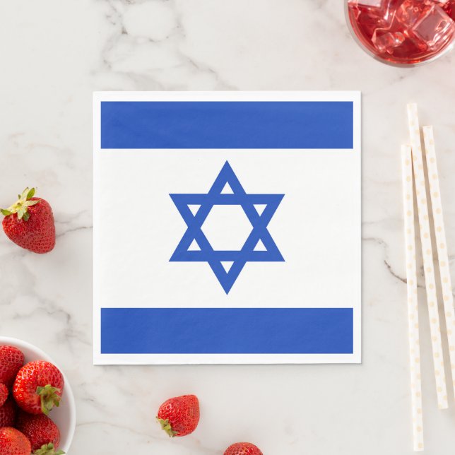 Serviette En Papier Drapeau d'Israël (En situation)