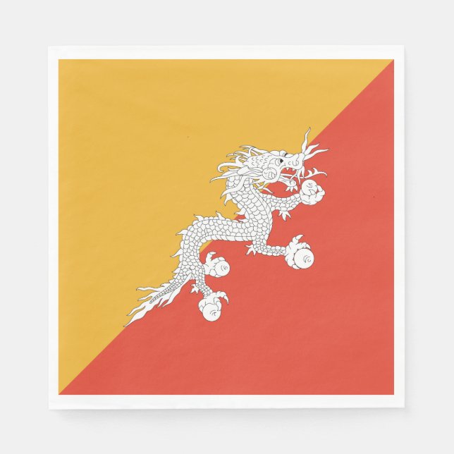 Serviette En Papier Drapeau du Bhoutan patriotique (Devant)