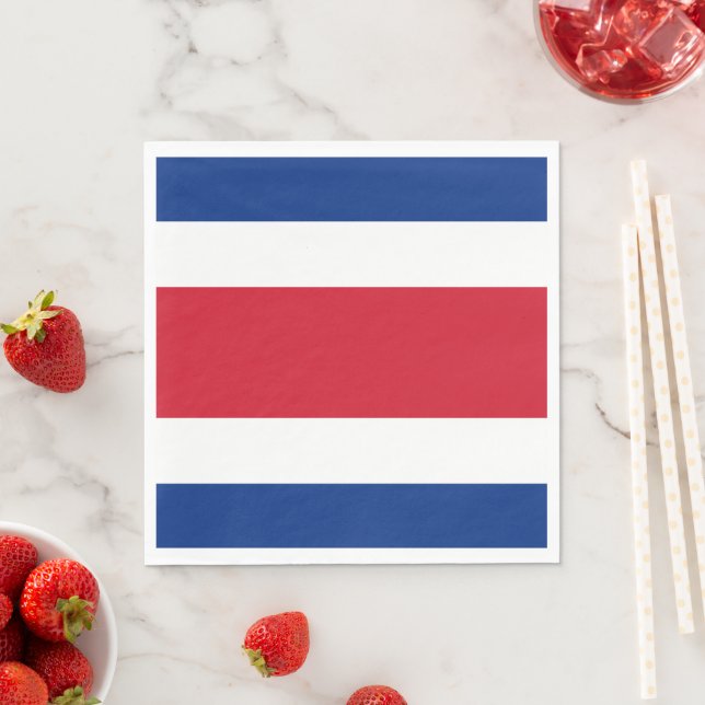 Serviette En Papier Drapeau du Costa Rica (En situation)