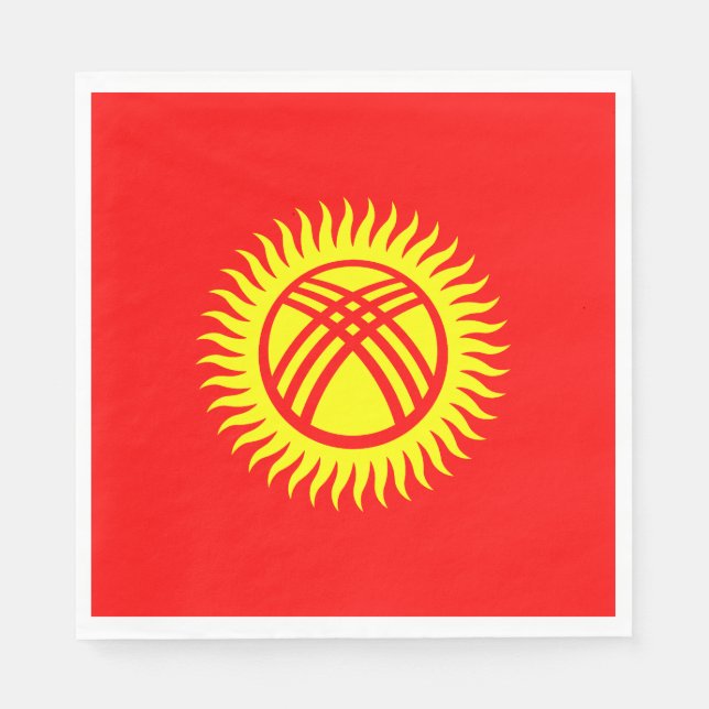 Serviette En Papier Drapeau du Kirghizistan (Devant)