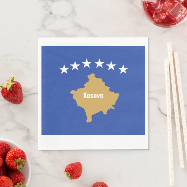 Serviette En Papier Drapeau du Kosovo (En situation)