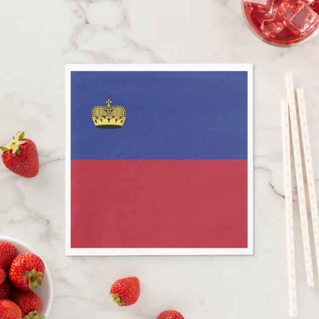 Serviette En Papier Drapeau du Liechtenstein (En situation)