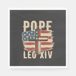 Serviette En Papier Drapeau du Pape Léon XIV Église chrétienne Da Pope