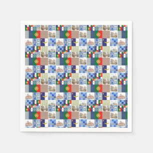 Serviette En Papier Drapeau du Portugal et Drapeau des Açores