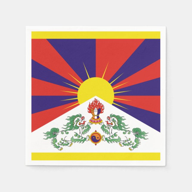 Serviette En Papier Drapeau du Tibet libre (Devant)