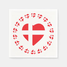 DRAPEAU EN FORME DE COEUR DANEMARK
