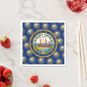 Serviette En Papier Drapeau et sceau de Granite Stater, New Hampshire