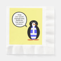 Drapeau grec pingouin parlant personnalisé