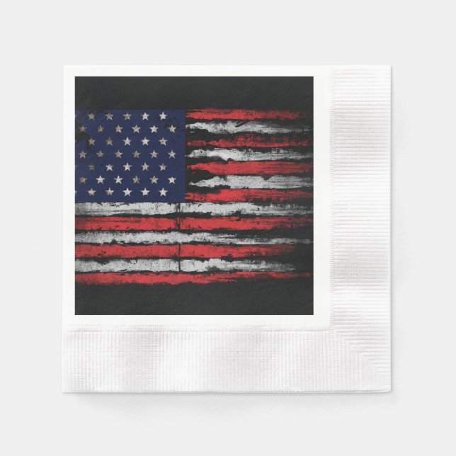 Serviette En Papier Drapeau Grunge U.S.A (Devant)