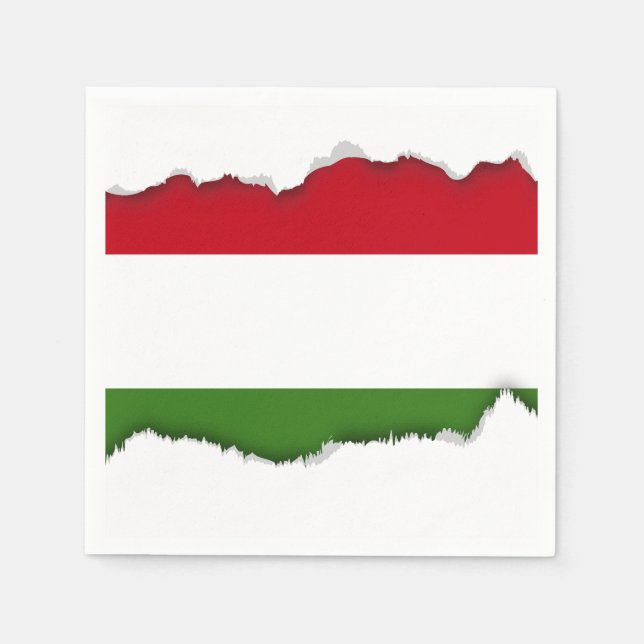 Serviette En Papier Drapeau Hongrie (Devant)