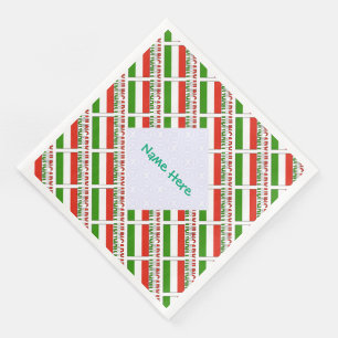 Serviette En Papier Drapeau hongrois personnalisé en vert carrelé 