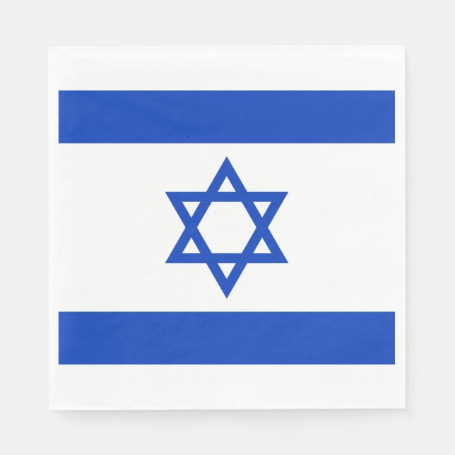 Serviette En Papier Drapeau Israël (Devant)