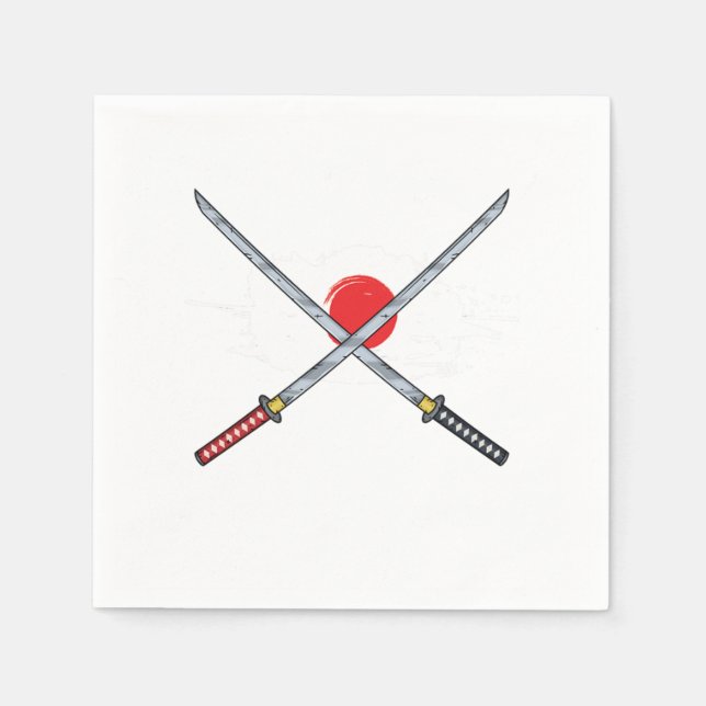 Serviette En Papier Drapeau japonais épée Japon Katana Kendo Samurai G (Devant)