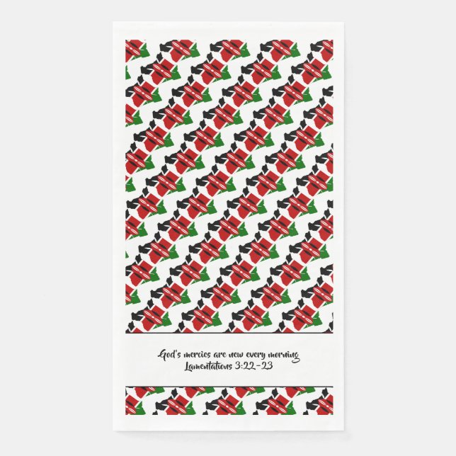 Serviette En Papier DRAPEAU KENYA avec Écriture chrétienne (Devant)