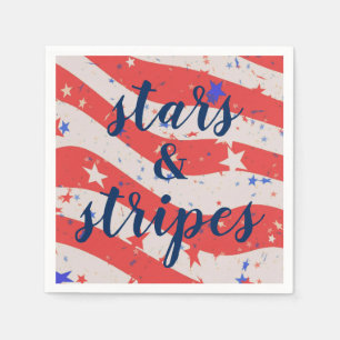 Serviette En Papier Drapeau patriotique 4 juillet étoiles et rayures
