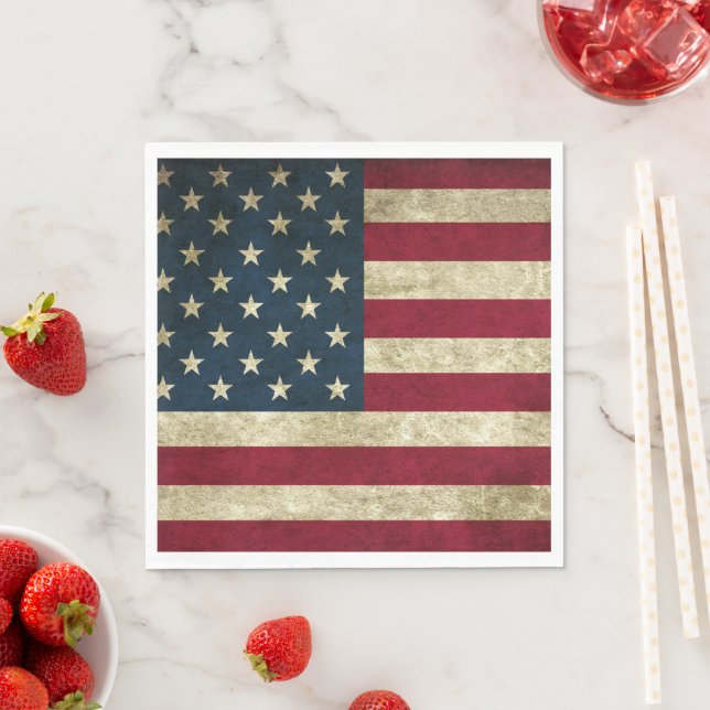 Serviette En Papier Drapeau patriotique américain 4 juillet Fête de l' (En situation)