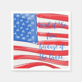Serviette En Papier Drapeau patriotique américain de la Terre libre