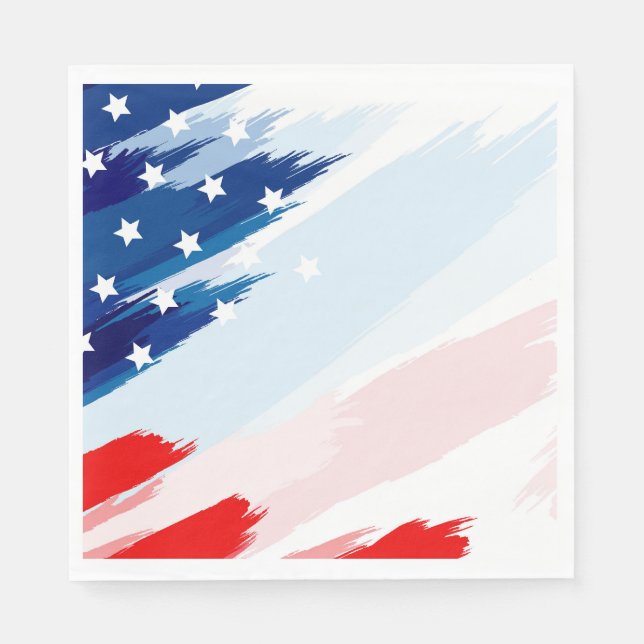 Serviette En Papier Drapeau patriotique Juillet 4 Papier serviettes (Devant)