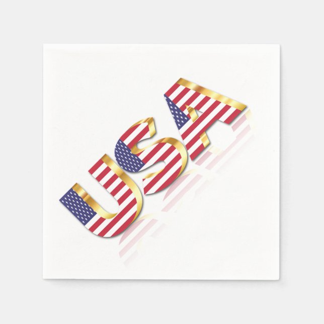 Serviette En Papier Drapeau Patriotique USA (Devant)