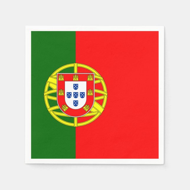 Serviette En Papier Drapeau Portugal (Devant)
