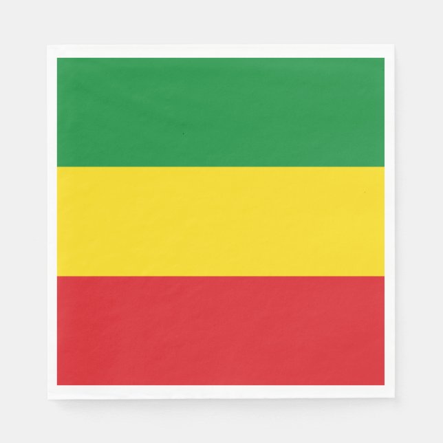 Serviette En Papier Drapeau rastafarien Rasta Ethiopie (Devant)