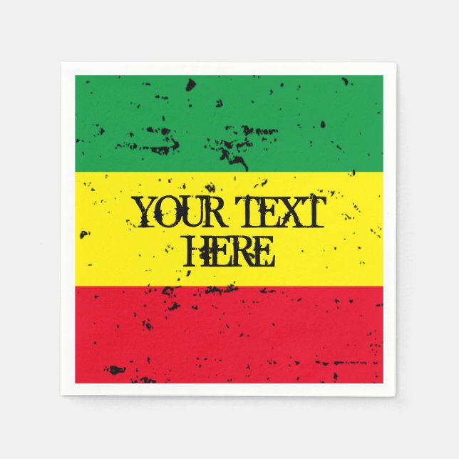 Serviette En Papier Drapeau rastafarien reggae fête d'anniversaire Nap (Devant)
