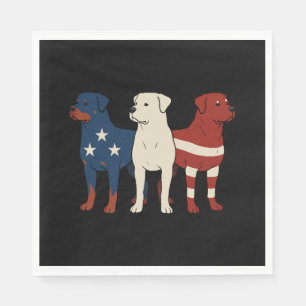 Serviette En Papier Drapeau Rottweiler 4 juillet Amoureux des chiens H