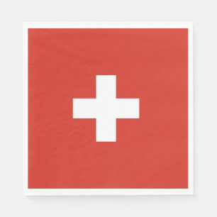 Serviette En Papier Drapeau Suisse Papier Napkin