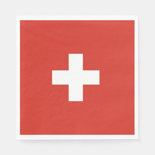 Serviette En Papier Drapeau Suisse Papier Napkin (Devant)