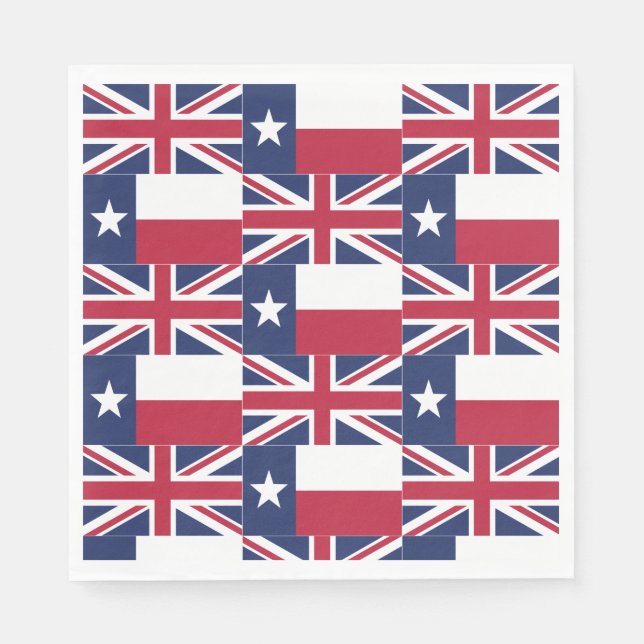 Serviette En Papier Drapeau Texas Union Jack Drapeau Papier Naples (Devant)