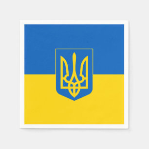 Serviette En Papier Drapeau ukrainien avec armoiries
