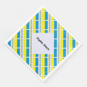 Serviette En Papier Drapeau ukrainien avec votre nom