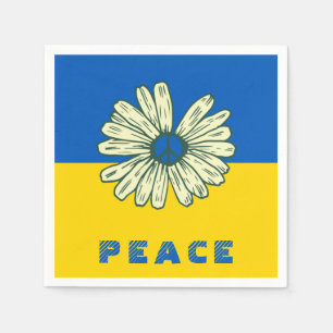 Serviette En Papier Drapeau ukrainien Bleu Jaune Tournesol de Paix