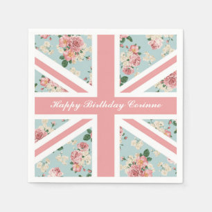 Serviette En Papier Drapeau Union Jack Rose