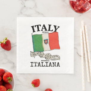Serviette En Papier Drapeau vintage du pays Italie