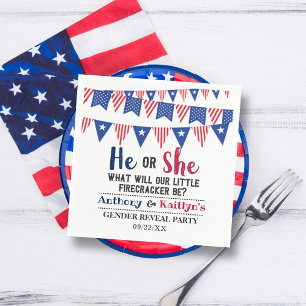 Serviette En Papier Drapeaux de Bunting 4 juillet Fête de Révélation d