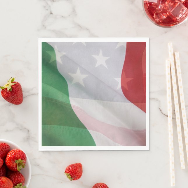 Serviette En Papier Drapeaux italiens et américains (En situation)