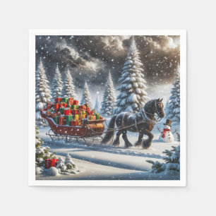 Serviette En Papier Draps de Noël Remplis à l'ancienne