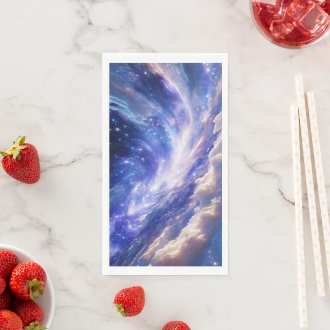 Serviette En Papier Dreamscape cosmique : Nebula scintillante et nuit  (En situation)