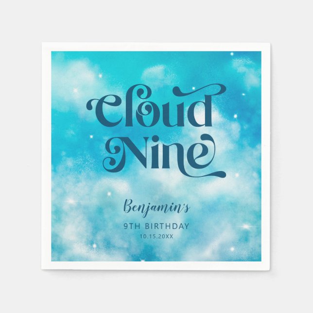 Serviette En Papier Dreamy Blue Sky Cloud Neuf fête d'anniversaire (Devant)