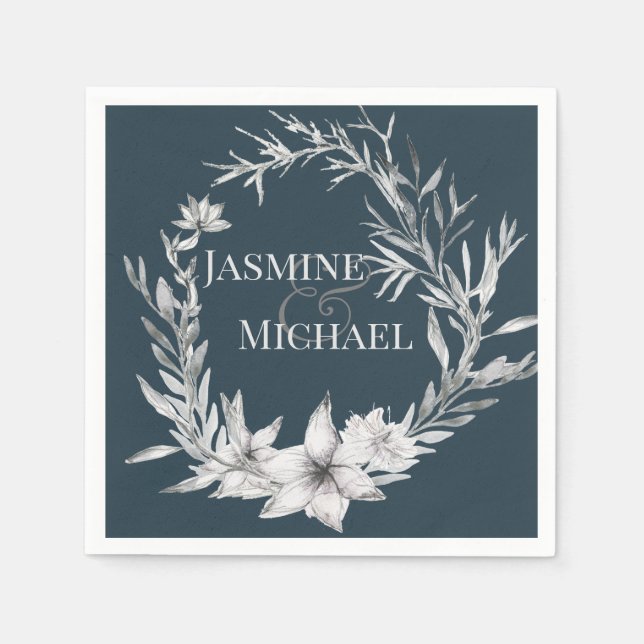 Serviette En Papier Dreamy Floral | Papier personnalisé Napkin (Devant)