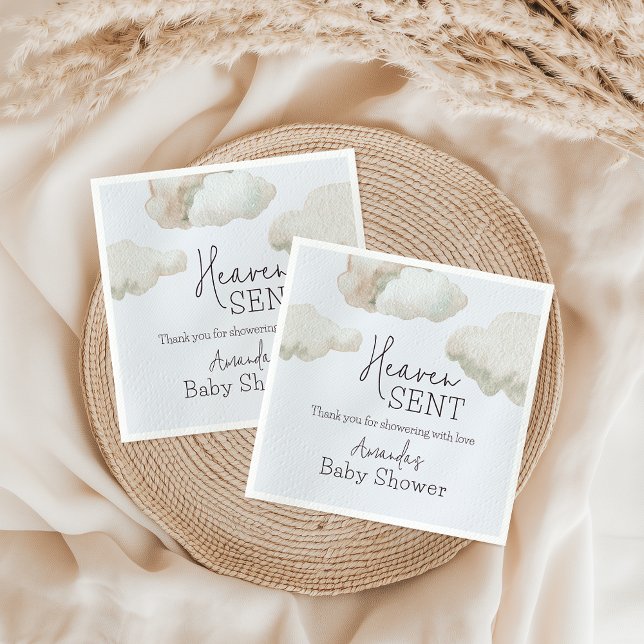 Serviette En Papier Dreamy Heaven envoyé Blue Boy Baby shower (Créateur téléchargé)