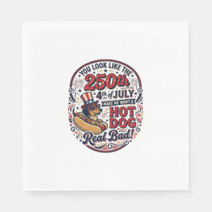 Serviette En Papier Drôle 250e 4 juillet Hot Dog Dachshund