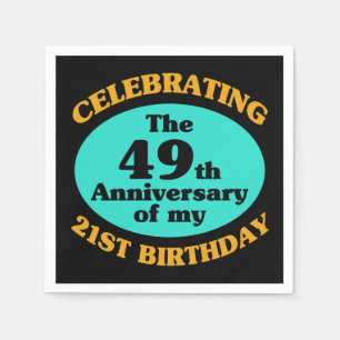 Serviette En Papier Drôle 70e anniversaire Gag cadeau