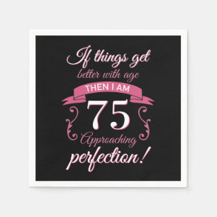 Serviette En Papier Drôle 75e anniversaire 'Perfection'