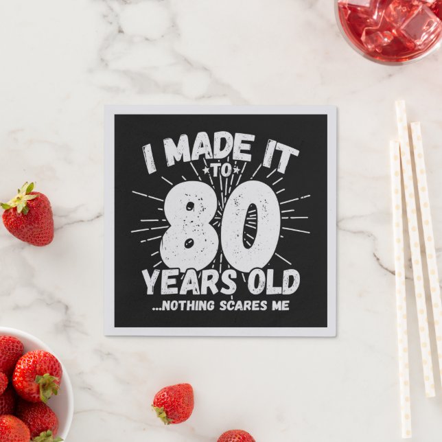 Serviette En Papier Drôle 80e Anniversaire Citation Sarcastique 80 ans (En situation)