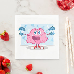 Serviette En Papier Drôle argent Cerveau Cartoon Euro Cash Adeur