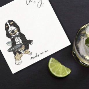 Serviette En Papier Drôle Bernedoodle Cocktail