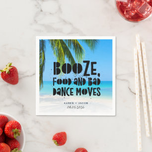Serviette En Papier Drôle Booze Mauvaise Danse Déplace Plage Mariage
